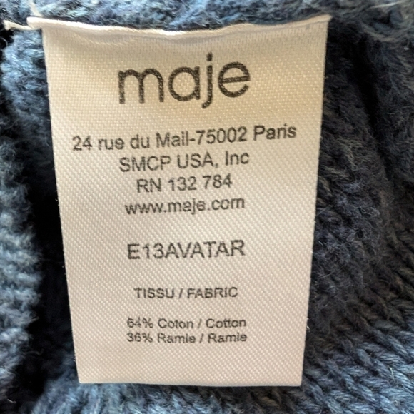 Maje ombre blue fringe knit sweater sz S - Picture 8 of 10